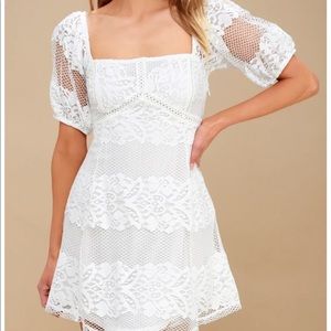 Free People Be Your Baby White Lace Babydoll dress
